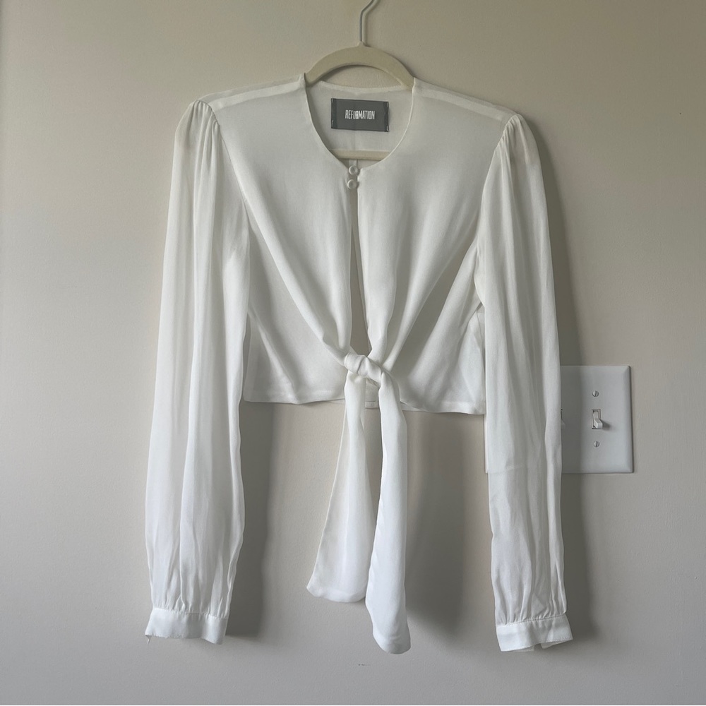 Reformation Waist-tie Long-sleeve Top
